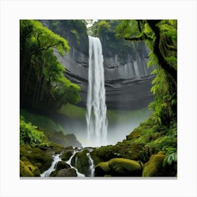 Waterfall In The Jungle Canvas Print