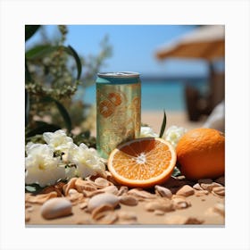 Orange drink on The Beach Canvas Print