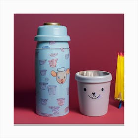 Water Bottle And Cup Canvas Print