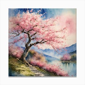 Japanese Sakura Art Print Canvas Print