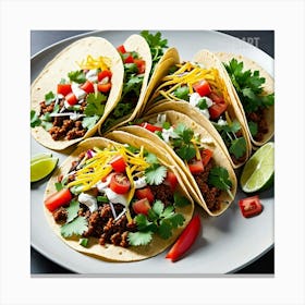 Tacos On A Plate Canvas Print