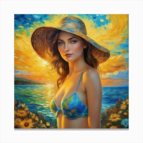Girl In A Bikini gh Canvas Print
