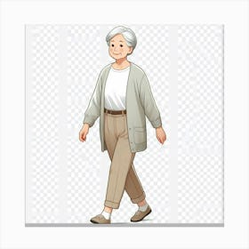 Old Woman Walking Canvas Print