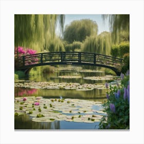 Vintage Blooms Claude Monet Garden In Full Splendor (8) Canvas Print