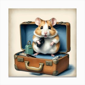 Hamster In Suitcase 1 Canvas Print