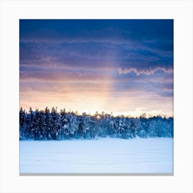 Abstract Landscape Showcasing The Battle Between Winters Chill And The New Years Promise Sun Rays (4) Canvas Print