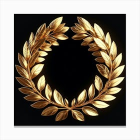 Golden Laurel Wreath 2 Canvas Print