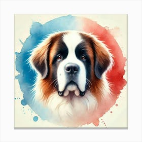 Watercolor Saint Bernard 4 Canvas Print