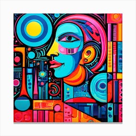 Abstract Retro Surrealism Picasso Style 2 Canvas Print