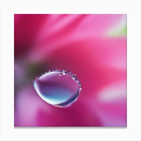 A Close Up Of A Delicate Glas On A Vibrant Flower Petal, Showcasing Its Reflective Surface And Intri (3) Canvas Print