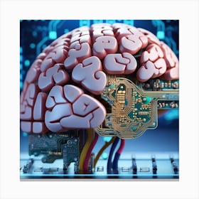 Artificial Intelligence Brain In Close Up Miki Asai Macro Photography Close Up Hyper Detailed Tr (32) Canvas Print