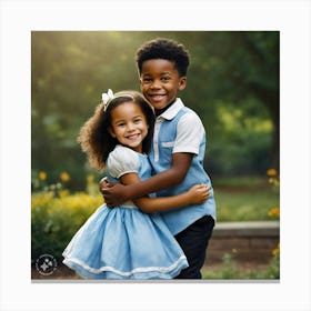 Portrait Of A Boy And Girl 1 Canvas Print