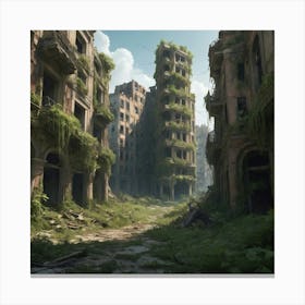 Last Of Us City art print 2 Canvas Print