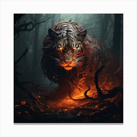 Tiger In The Forest Canvas Print