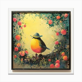 Bird In A Hat Canvas Print