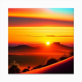 Sunset In The Desert Canvas Print