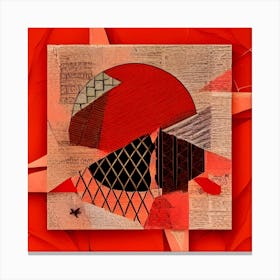 Red And White Abstract Painting Canvas Print