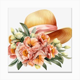 Hat With Flowers 7 Canvas Print