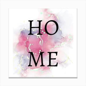 word home whit watercolor Canvas Print