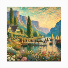 Boat In The Lake Canvas Print