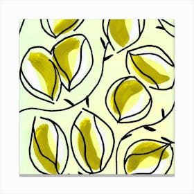 Seed Pods Square Golden Yellow Canvas Print