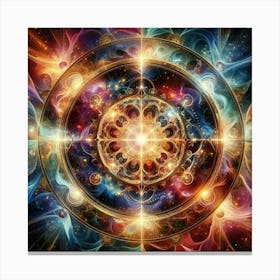 Mysterious marble light radiating fractal vortex: multicolored marble 1 Canvas Print