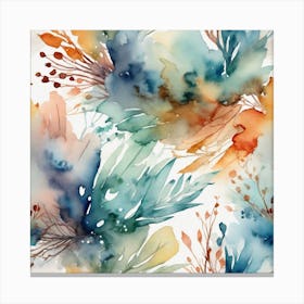 Watercolor Floral Pattern Canvas Print