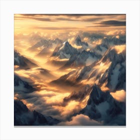Mountains above clouds Canvas Print