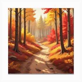 Autumn Forest Path Canvas Print