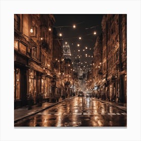 Wet Street Canvas Print