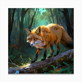 Fox In The Forest  Canvas Print