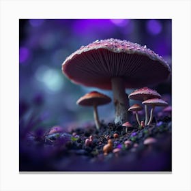 Mushrooms In The Forest 2 Canvas Print