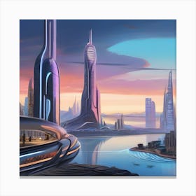 Futuristic Cityscape 13 Canvas Print