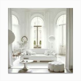 White Living Room 1 Canvas Print