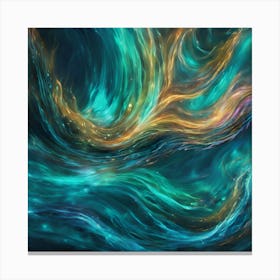 Aqua Arora Abstract Canvas Print