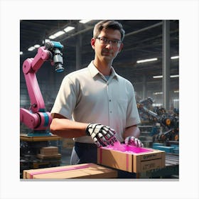 Man In A Factory Canvas Print