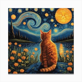 van gogh cat 3 Canvas Print