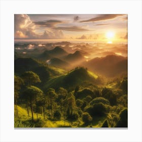 Sunrise In The Mountains 1 Canvas Print