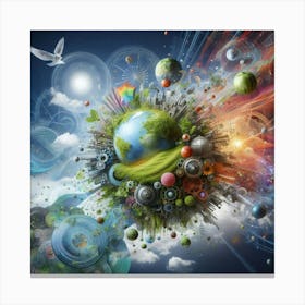 Earth In Space Canvas Print