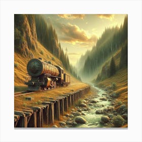 Train In The Mountains Canvas Print
