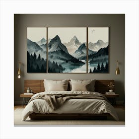 Mountain Landscape Painting Canvas Print