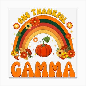 One Thankful Gamma Rainbow Thanksgiving Family Matching Canvas Print