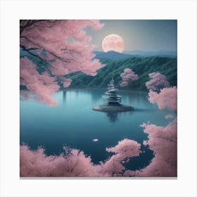 Pink Cherry Blossoms Canvas Print