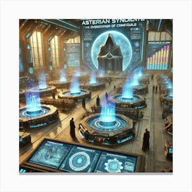 A Detailed Futuristic Scene Showcasing The Asteria Converted 2 Canvas Print