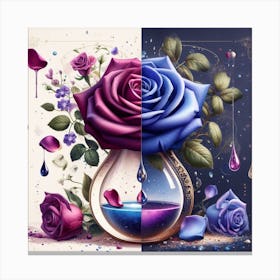 Roses And Water Canvas Print