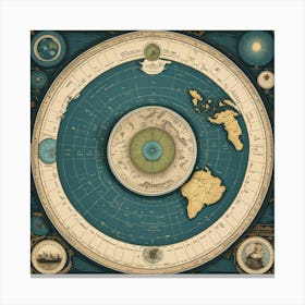 Map Of The World 5 Canvas Print