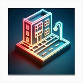 Neon Building Canvas Print