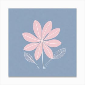 A White And Pink Flower In Minimalist Style Square Composition 436 Canvas Print