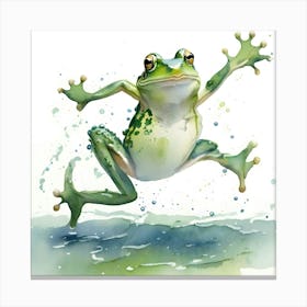 Frog Jumping 4 Canvas Print