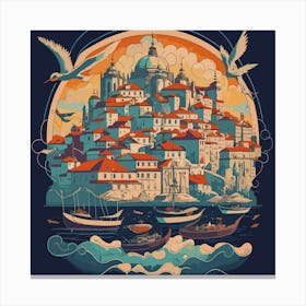 Porto Portugal Travel Poster Canvas Print